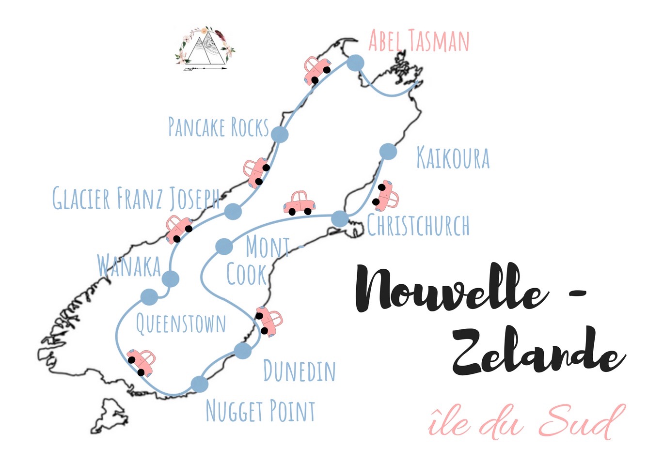 Idée itinéraire ile du sud nouvelle Zélande