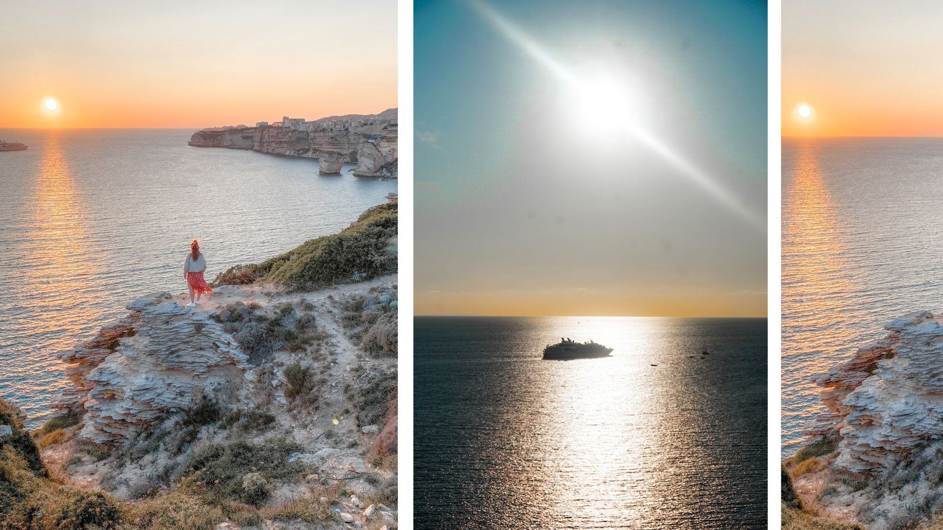 coucher de soleil sur les falaises de Bonifacio comment s'y rendre ?