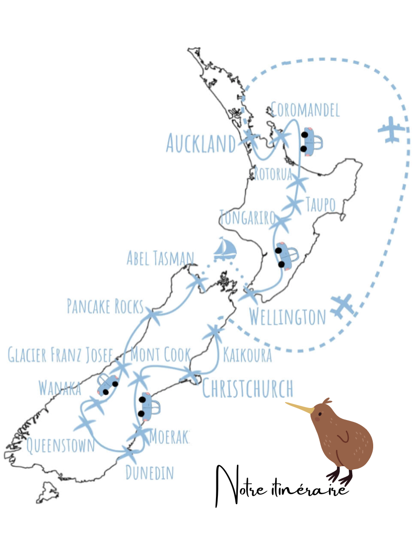 itinéraire voyage nouvelle-Zélande road trip
