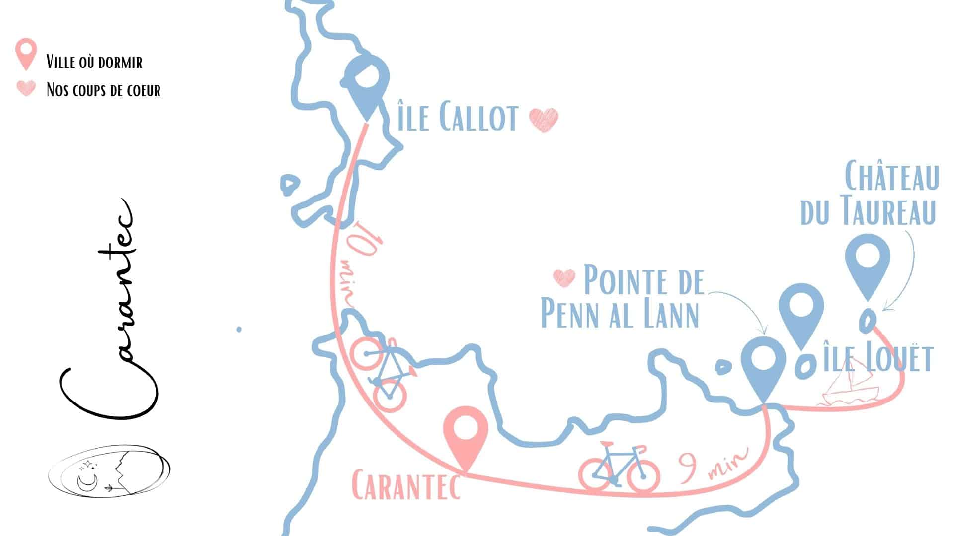 carantec carte baie de morlaix