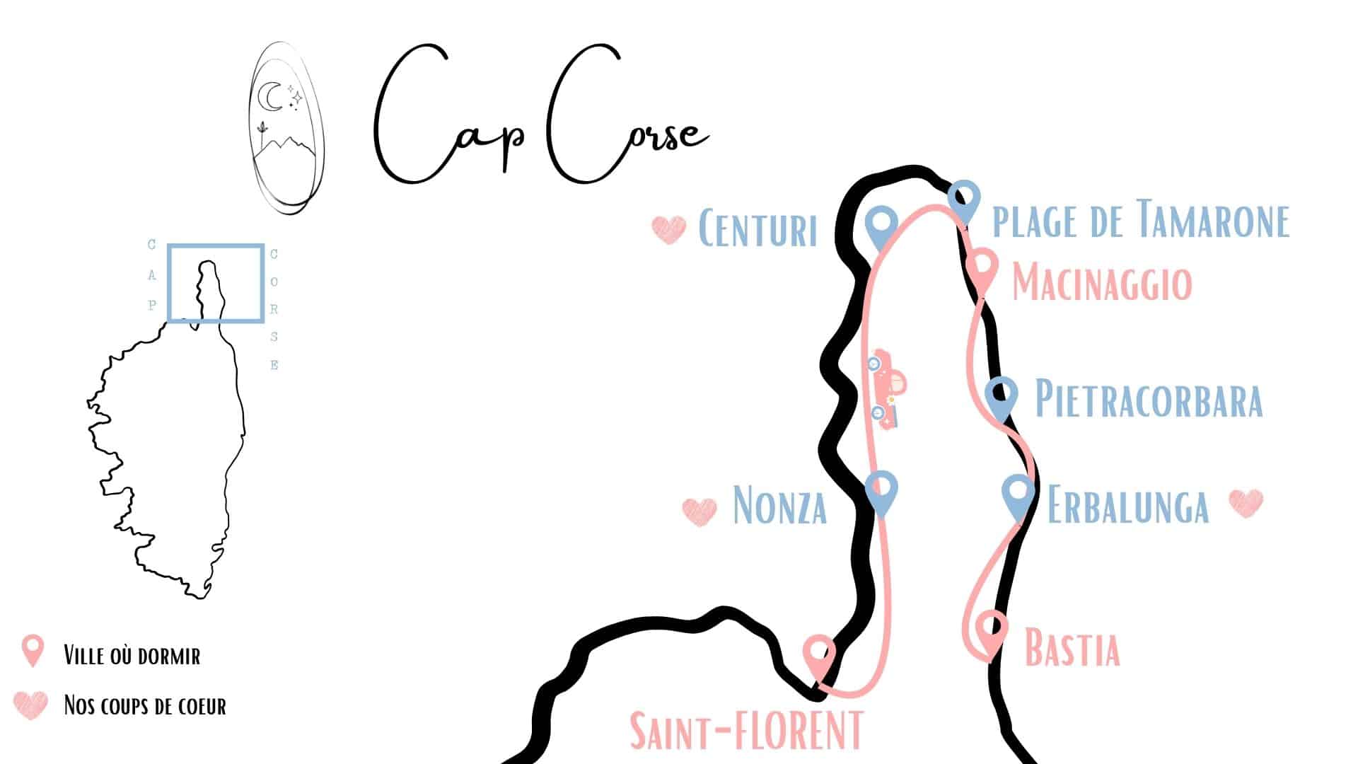 carte de corse du nord cap corse