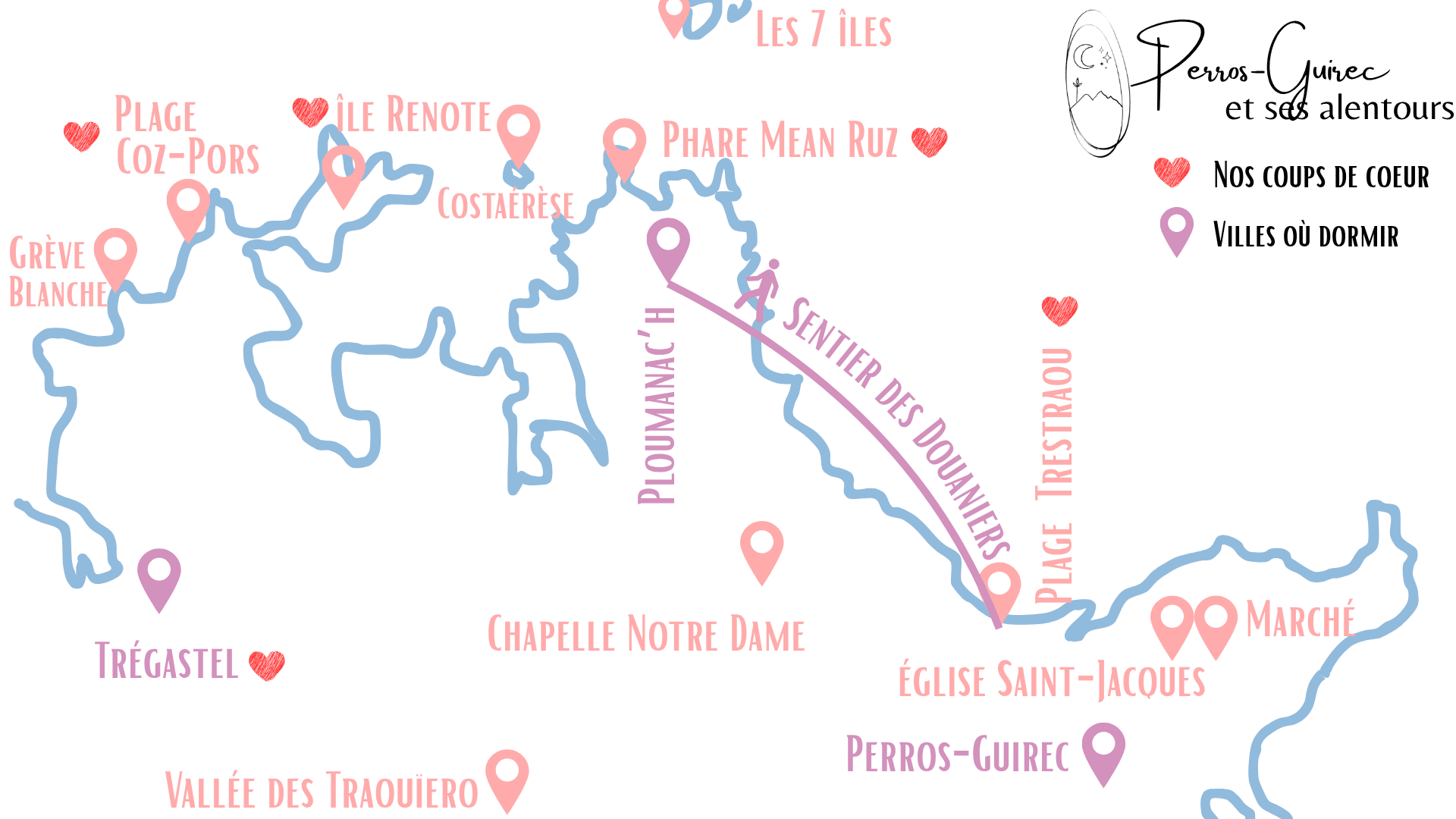 carte perros guirec alentours
