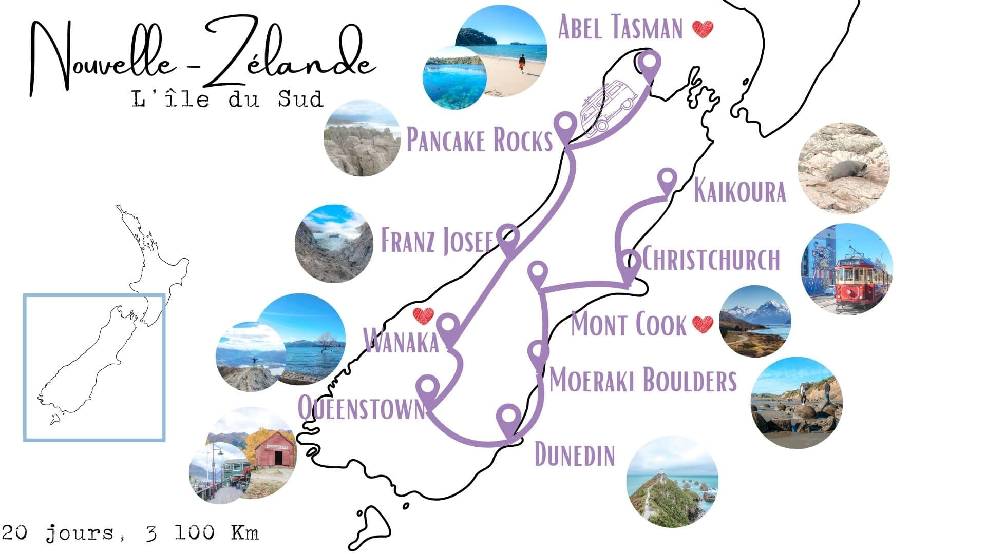 itineraire ile du sud voyage nouvelle zelande